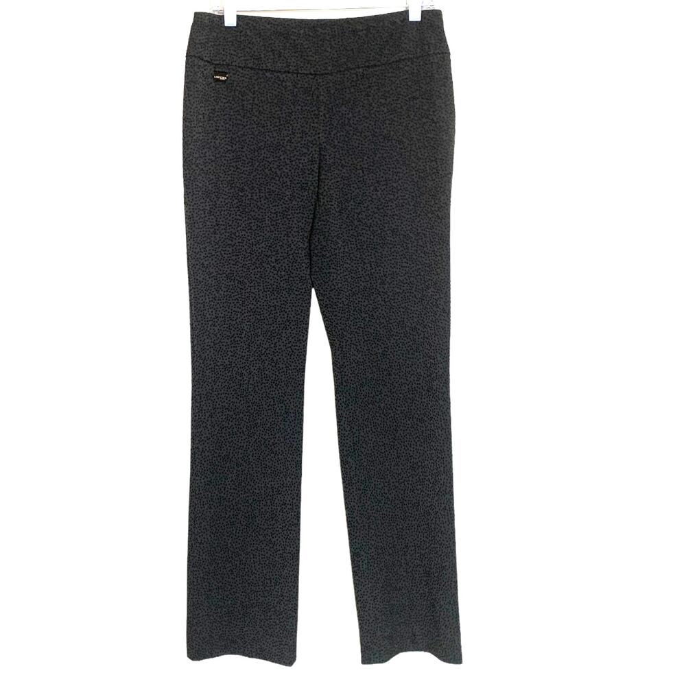 Lissette brown black polka dots pull on straight legs pants size 8